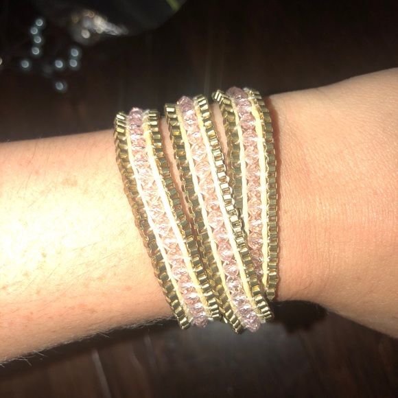 Accessories - Gold and Pink wrap bracelet Accessories - Gold and Pink wrap bracelet